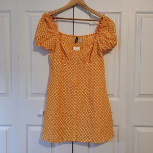 🍂 NWT H&M Orange Floral Mini Dress